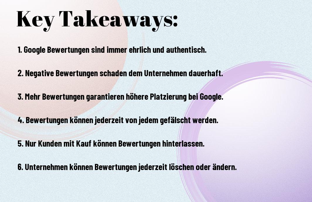 Mythen über Google Bewertungen